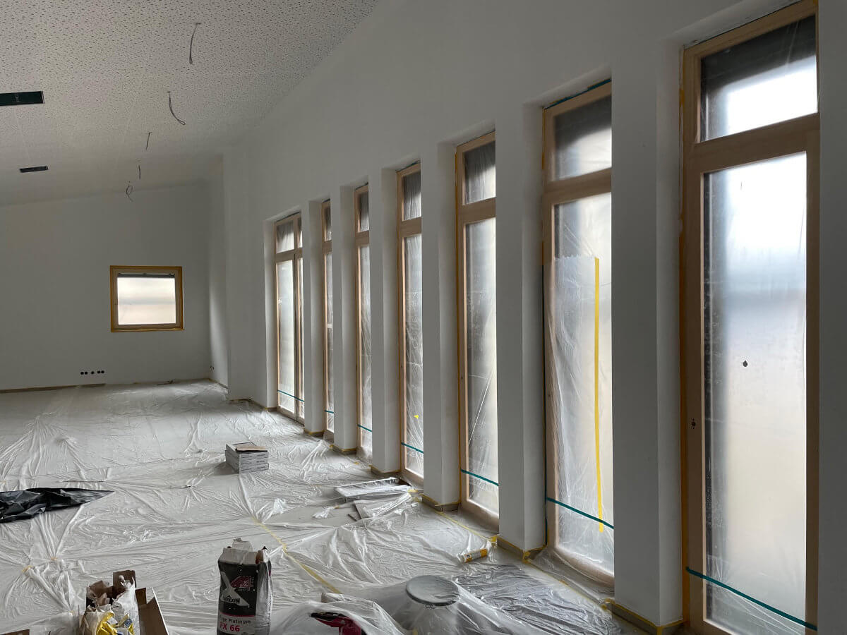Innenputz – Innenflächen für den Ausbau vorbereitet – dokumentierter Arbeitsschritt 3